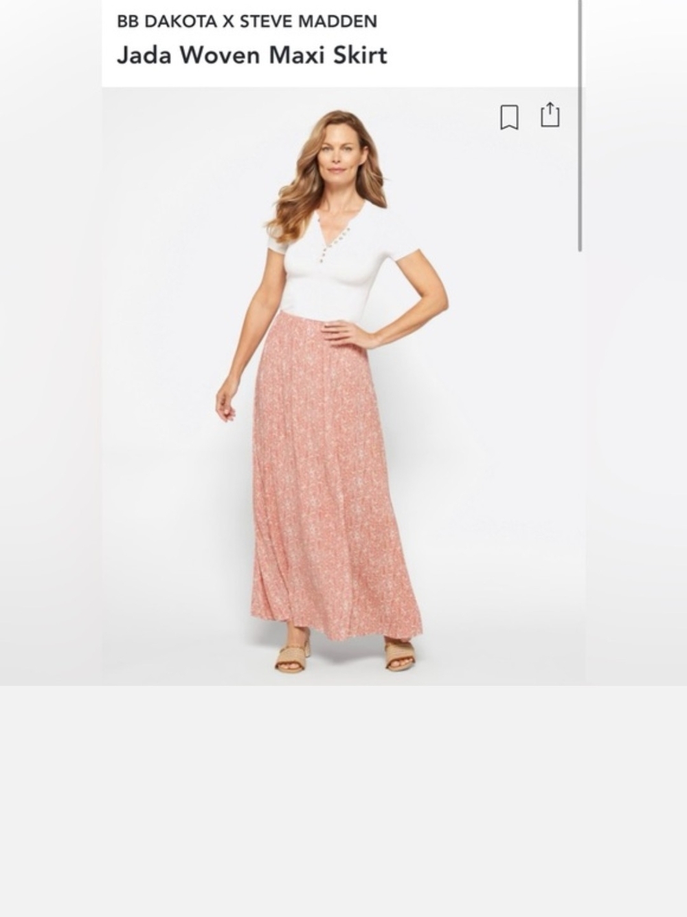 Steve Madden Jada Woven Maxi Skirt in Dusty Rose